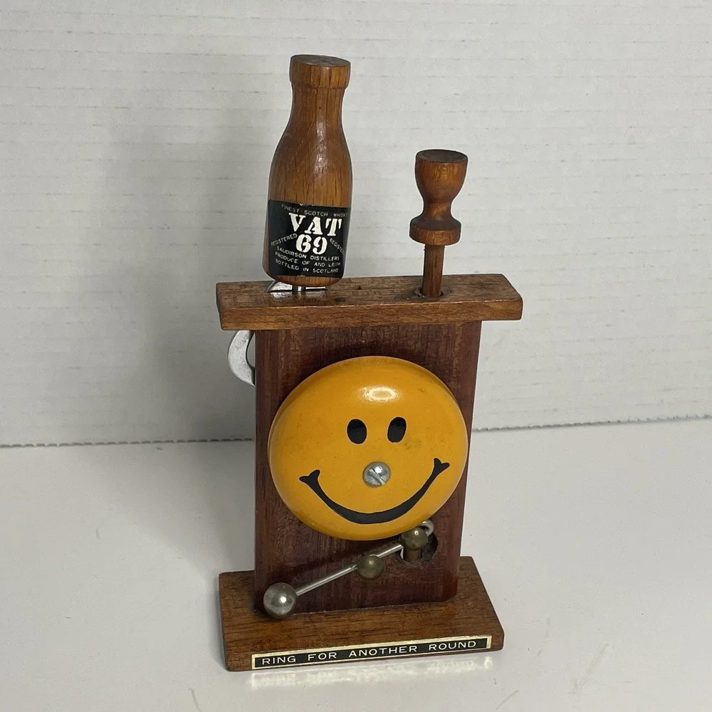 Vintage Bar Bell W/ Bottle Opener In Box Ring For Another Round Vat 69 Man Cave